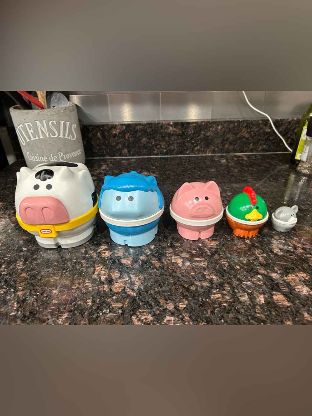 Vintage 1993 Little Tikes Farm Animal Nesting Stackable Toy Set